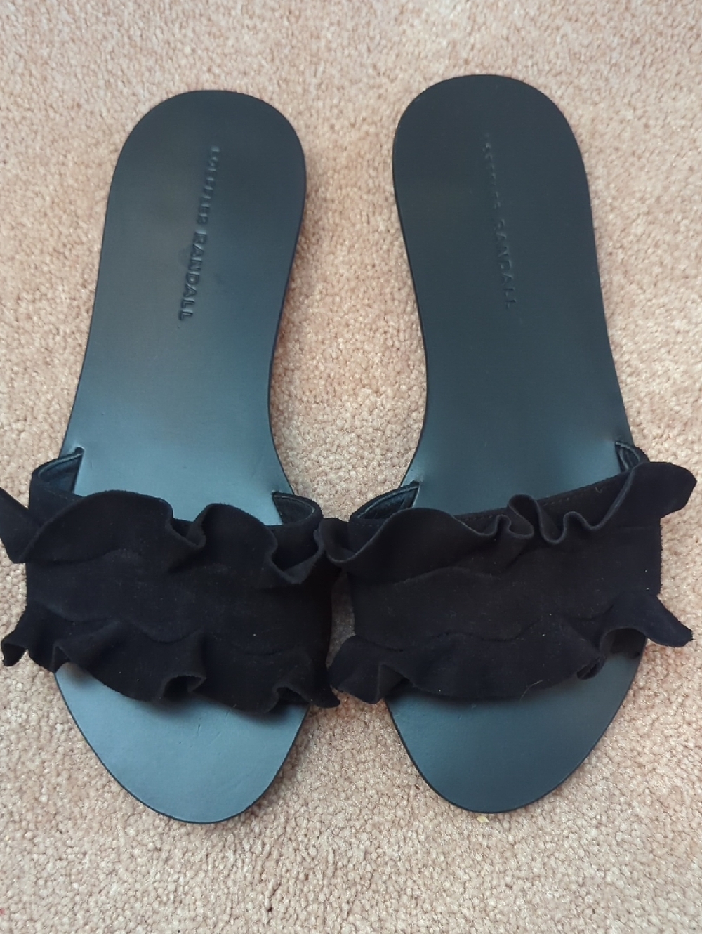 Loeffler Randall Birdie Slides in Black Suede Size 8